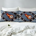 thumbnail image 5 of Soccer Sheet Set ,Black Blue Geometric Striped Bed Sheets King,Flame Football Bedding Set,Modern Sports Ball Print Fitted Sheet + Top Sheet + 2 Pillowcases, 5 of 6