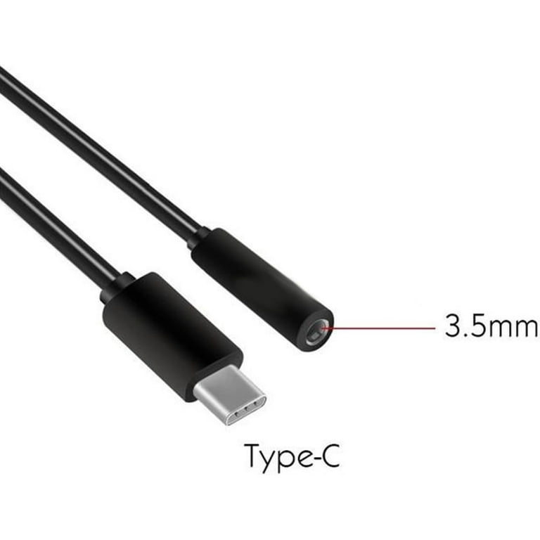 USB 3.1 Type-C Headset Jack Suitable for Motorola Edge 30 | USB-C to 3.5 mm  Headphone Digital Connection | Female Aux-IN Audio Adapter Cable Black