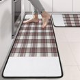 thumbnail image 2 of Kitchen Rugs Sets Of 2,Brown and White Checkerboard Checkered Pattern Anti Fatigue Kitchen Mat Rugs Non Slip Washable,Decorative Kitchen Floor Mats for Kitchen,Sink,Laundry,17"x47"+17"x47", 2 of 5