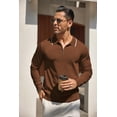 thumbnail image 4 of COOFANDY Men's Zipper Polo Shirt Casual Knit Long Sleeve Polo T Shirt Classic Fit Shirts, 4 of 7
