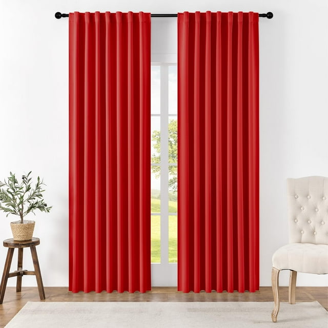 Cortinas blackout Joydeco de 108 cm, térmicas e aislantes, rojas