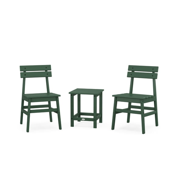POLYWOOD® Modern Studio Plaza Chair 3-Piece Seating Set in Green