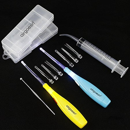 2 Tonsil Stone Remover Tool w/ Curved Tip Syringe - for Earwax by