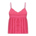 thumbnail image 5 of Uaswgudfs Tank Top for Women Sleeveless with Ruffled Front & Flowy Hem: Lightweight Breathable Fabric, Casual Chic Style Summer Blouse & Layered Top Hot Pink S, 5 of 7