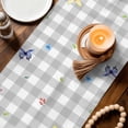 thumbnail image 3 of Easter Truck Table Runner 36 Inches, Spring Floral Eggs Butterflies Leaves Gray Plaid Bed Runner Dresser Scarves Tabletop for Indoor Outdoor Parties/Ceremony/Banquet, 13"x 36", 3 of 8