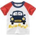 thumbnail image 3 of Camiseta para niños pequeños, ropa para bebés, blusa de manga corta con estampado de tiburón y dinosaurio, 3 of 5
