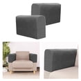 thumbnail image 6 of Sofa Armrest Cover Jacquard Stretch Armchair Slipcover Furniture Protector for Recliner Loveseat Couch Arm Protector - dark gray, 6 of 8