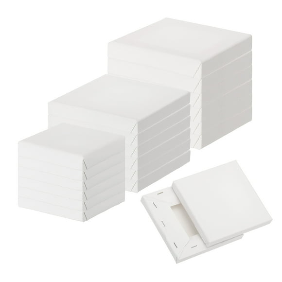 Lienzo Uxcell para Pintura, Paquete de 18 Lienzos en Blanco de 3x3" 4x4" 5x5" para Varios Pinturas