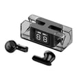 thumbnail image 2 of Auriculares recargables ligeros con estuche de carga portátil para viajes Negro, 2 of 6