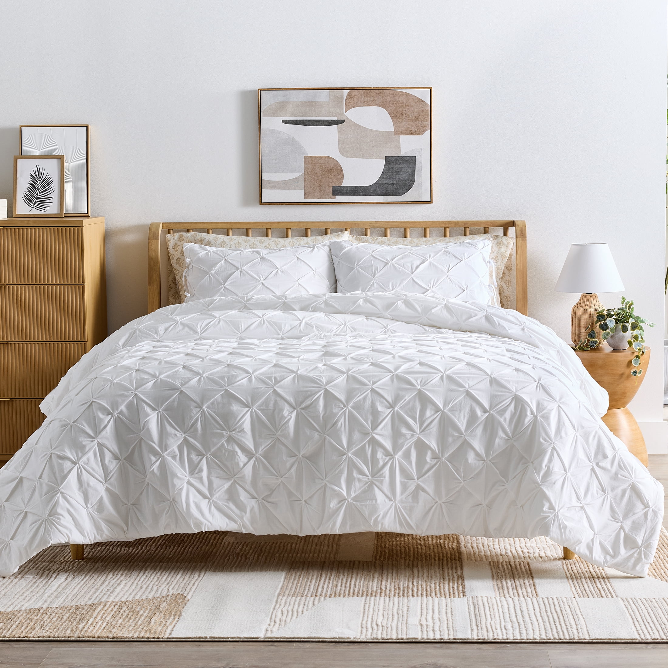 Better Homes & Gardens King Comforter Set, All-Season, 3-Piece, Arctic White Pintuck