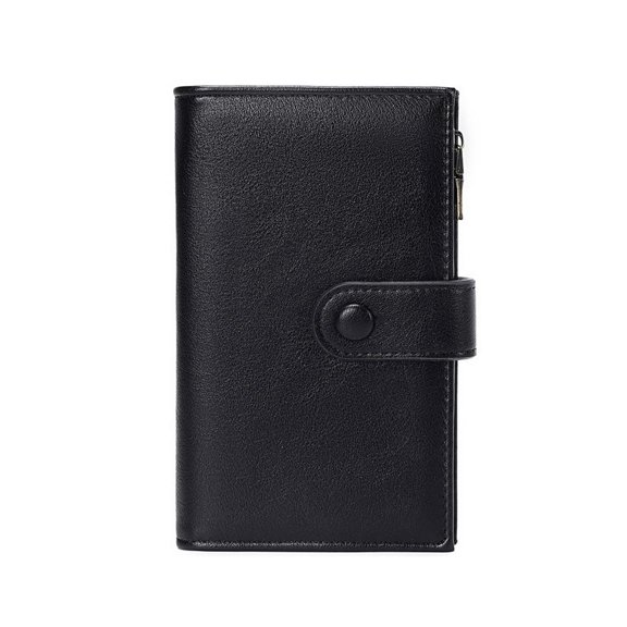 Rfids Blocking1eatherWallet Credit Card Holder Large Capacity Travel Wallet