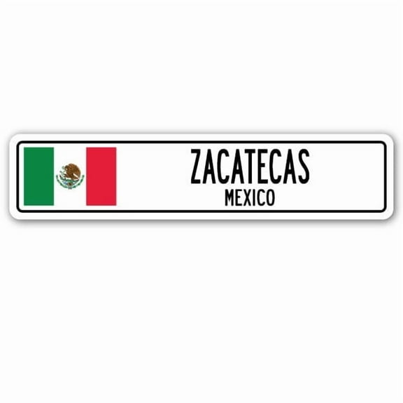 ZACATECAS MEXICO Street Sign Mexican flag city country road wall gift