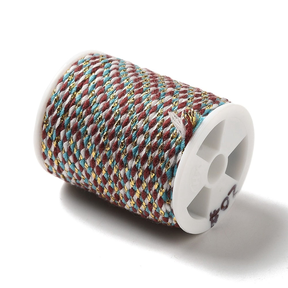 4-Ply Polycotton Cord with Metallic Thread Handmade Macrame Cotton Rope for String Wall Hangings Plant Hanger Brown 1.5mm 4.3 yards(4m)/roll