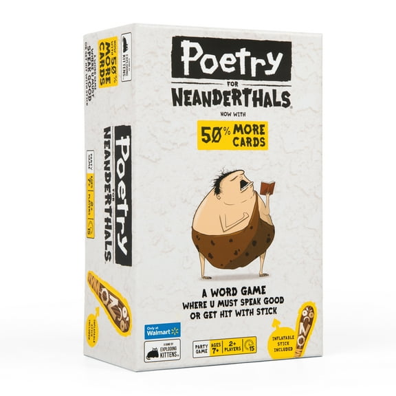 Poetry for Neanderthals Party Game by Exploding Kittens Brand, Ages 7 and up, 2  Players (Walmart Exclusive)