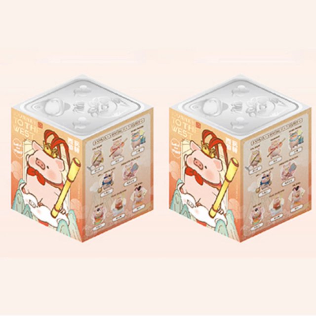 LULU-caja ciega Original de la serie The Piggy Journey in the West, 52 juguetes, modelo bonito de figura de Anime, juguete para niños y niñas, regalo sorpresa de cumpleaños