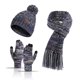 thumbnail image 1 of Conjunto de gorro bufanda y guantes shaofei para mujer Gorro de invierno con forro polar y pompón rosa, 1 of 1