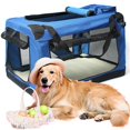 thumbnail image 1 of Jaula para perros, jaula para coche, bolsa de transporte para excursiones, equipaje para mascotas, jaula de viaje para coche, jaula para perros y gatos, plegable, para perros medianos y grandes, L-8, 1 of 5