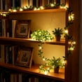 thumbnail image 3 of Christmas LED Golden Leaf Rattan Lights - Design Cloth Leaf String Lights, Energy-Efficient Festive Decor, Flexible Waterproof Lights for Xmas Tree, Mantel & Home Party Displays, 78.7in, Green, 3 of 8