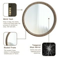 thumbnail image 7 of COZAYH Distressed Wood Frame Accent Mirror, Rustic Farmhouse Style Decorative Wall Mirror (Round), 7 of 7
