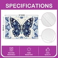thumbnail image 3 of Manfei Vintage Butterfly Place Mats Set of 4 for in Door Dinning, Blue Diamond Damask Table Place Mats for in Door Dining, Baroque Flower Floral Table Mats for Dining Table, Luxurious Room Decor, 3 of 4