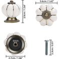 thumbnail image 2 of White and Gold Ceramic Cabinet Knob with Pumpkin Screws (Pack of 16) - 3.6 x 3.9 cm - Vintage Round Cabinet Knob - for Home, Office, Kitchen Cabinet, 2 of 5