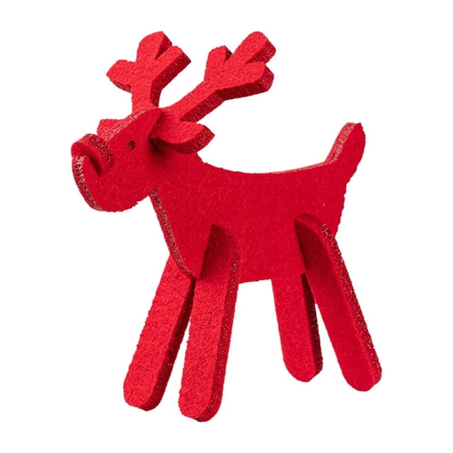 Gibobby Decoración Escritorio Ornamento 1PC Decoraciones navideñas Ornamento Rojo DIY Cervatillo Ornamento(B)