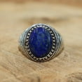 thumbnail image 2 of Lapis Lazuli Ring, 925 Sterling Pure Silver Ring, Handmade Ring, Silver Ring, Silver Band Ring, Statement Ring, Anniversary Gift For Her/Him, 2 of 3