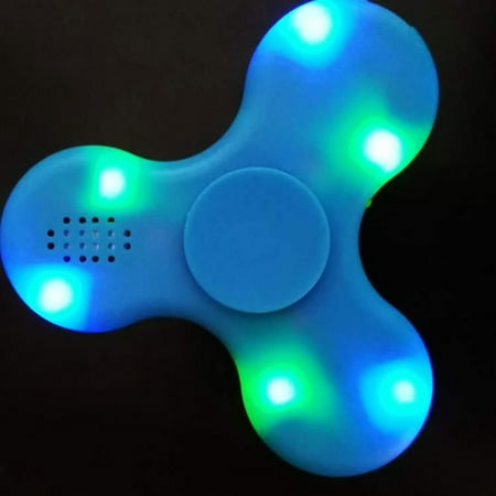 Fidget Spinner + Bluetooth Speaker LED Toy, EDC Flashing Hand Spinner, Anti Stress Tri Finger Spinning Toys For Adult Kids (Best Fidget Spinner Design)