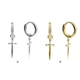 thumbnail image 3 of Guardurnaity Pendientes colgantes llamativos, estilo minimalista y exquisitos pendientes de aro con forma de daga, pendientes de espada Ropa, zapatos y accesorios Miscelánea Oro blanco, 3 of 6