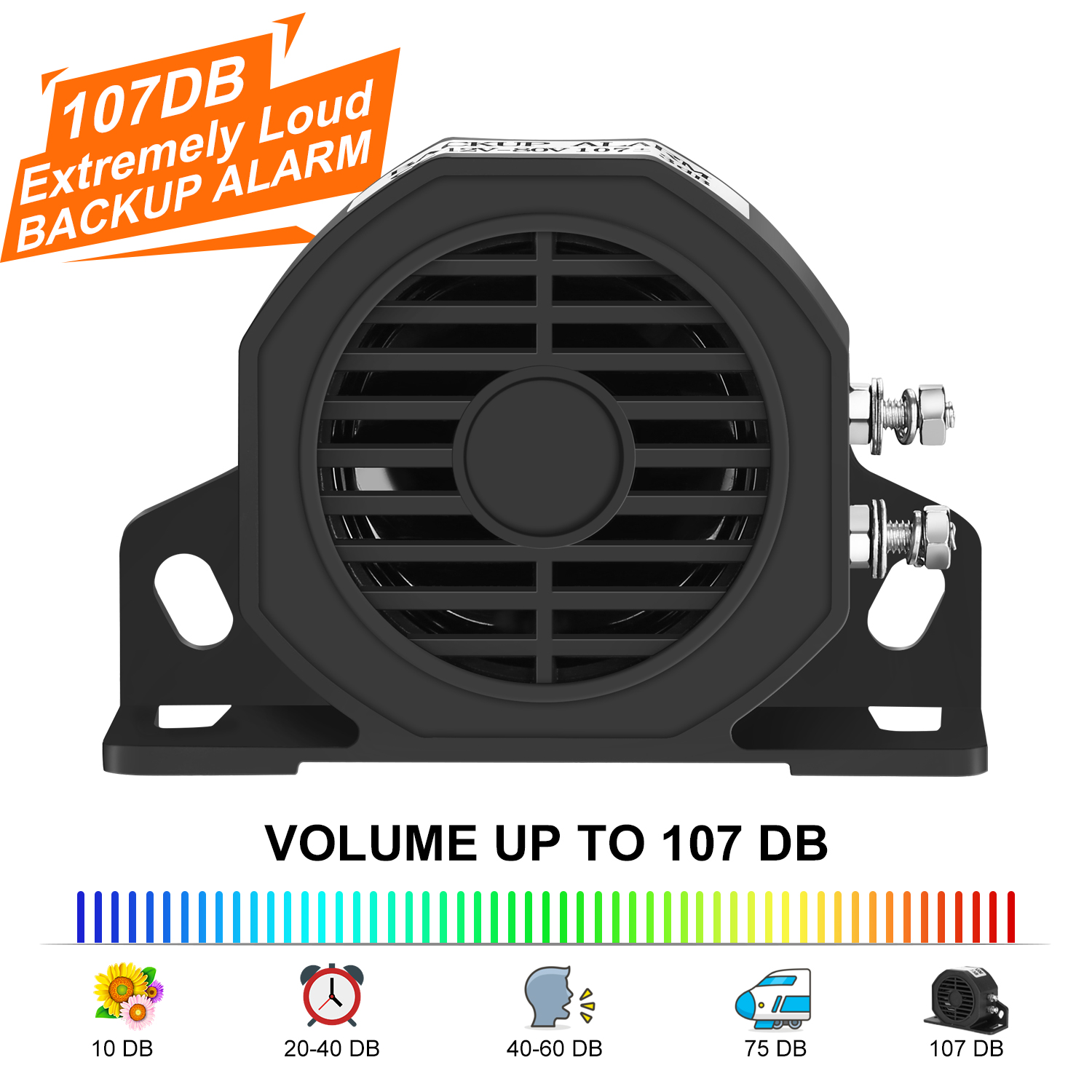 HK Backup Alarm for Cars, 12V80V 107DB Universal Replacement Heavy