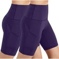 thumbnail image 1 of Plebaso Shorts de Cyclisme pour Femmes 2 Pack Taille Haute Extensible Shorts de Yoga Compression Course, 1 of 6