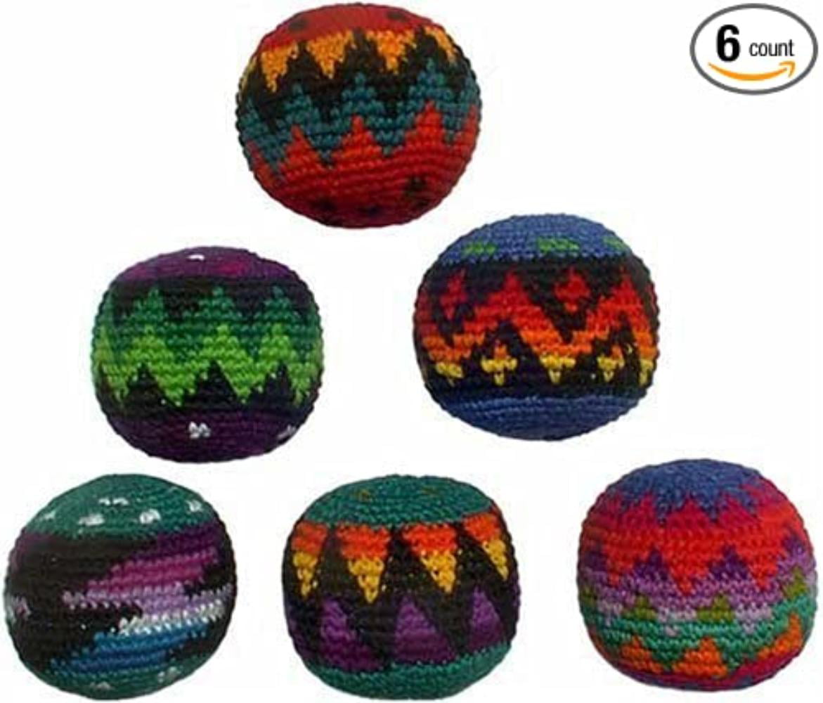 OIG Brands Hacky Sack Juggling Balls Set Fun Colors and Designs for Kids Hackeysacks Carnival Prizes 12 Pack 