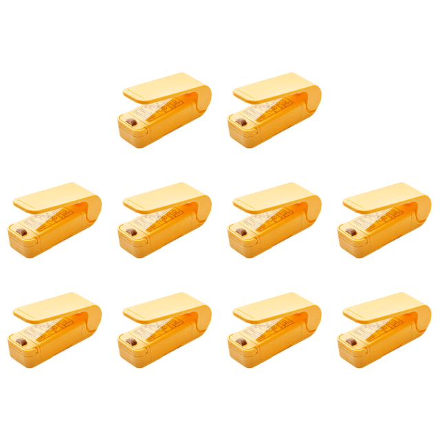 10uds. Mini sellador de alimentos portátil con batería para refrigerios (amarillo)