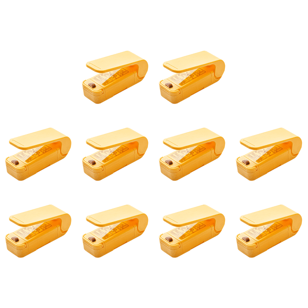 10uds. Mini sellador de alimentos portátil con batería para refrigerios (amarillo)