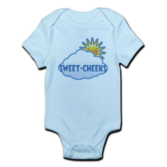 CafePress - Sweet Cheeks (Clouds) Infant Bodysuit - Baby Light Bodysuit