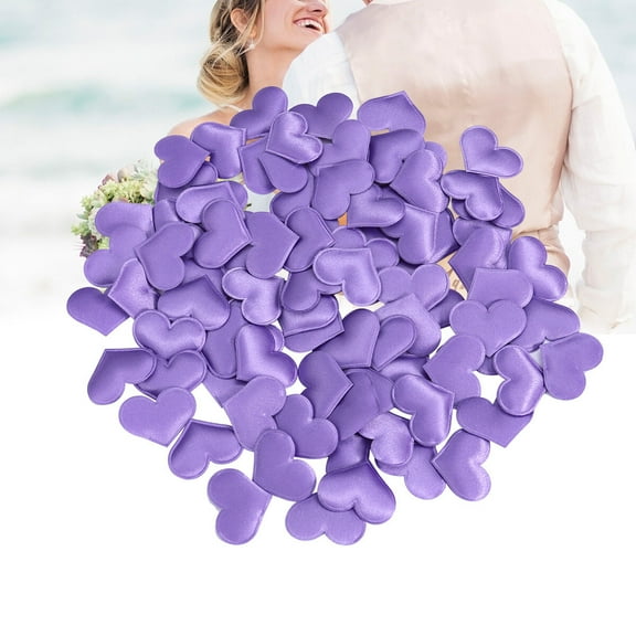 WHAMVOX Purple Heart Shaped Confetti for Wedding Decor Made of Sponge and Cloth 600pcs