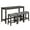 Dark Gray, variant on PAPROOS Counter Height Bar Table Set with Power Outlet, Industrial Breakfast Table with 3 Padded Stools, 4 Piece Bar Table and Chairs Set for Living Room, Dining Room, Dark Gray