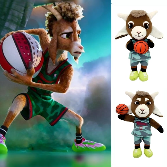 GOAT Stuffed Animal Plush, "Thorns" Soft Basketball Themed Plush Toys, Gift for Basketball Enthusiast & Room Decor(Single Hand Holding)