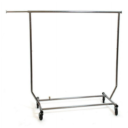 Commercial Grade Salesman rolling rack, collapsible round tubing - chrome