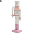 thumbnail image 2 of Statue de Marionnette Décorative Incrustée de Strass Excellente Paillettes Roses Nutcracker Soldier Poupée Jouet Ornement, 2 of 5
