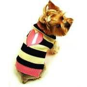 Pink Heart Stripe Sweater