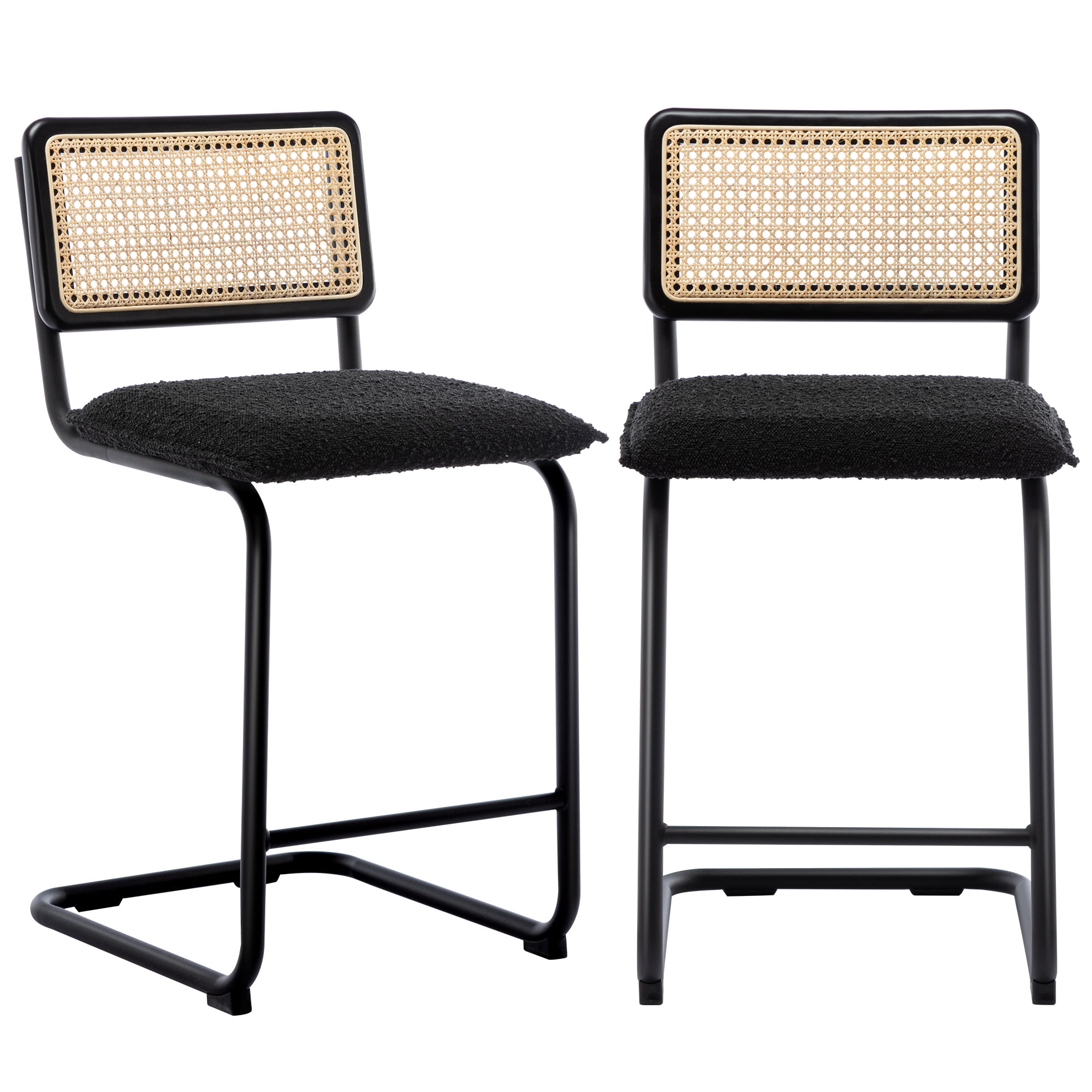 Zesthouse 23.2" Rattan Counter Height Bar Stools Set of 2, Boucle