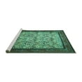 thumbnail image 2 of Ahgly Company Machine Washable Indoor Round Persian Turquoise Blue Traditional Area Rugs, 6' Round, 2 of 4