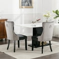 thumbnail image 4 of Miniyam Dining Chair Set of 2, High-end Tufted Contemporary PU and Velvet Upholstered, Black+Gray, 4 of 8