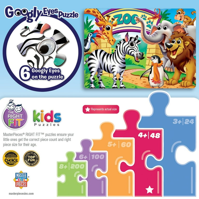 MasterPieces Fun Zoo Animals Googly Eyes Kids Jigsaw Puzzle - 48