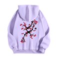 thumbnail image 5 of DHFJKG Womens Oversized Hoodies Floral Print Long Sleeve Sweatshirts Drawstring Pullover Tops Casual Fall Clothes, 5 of 5