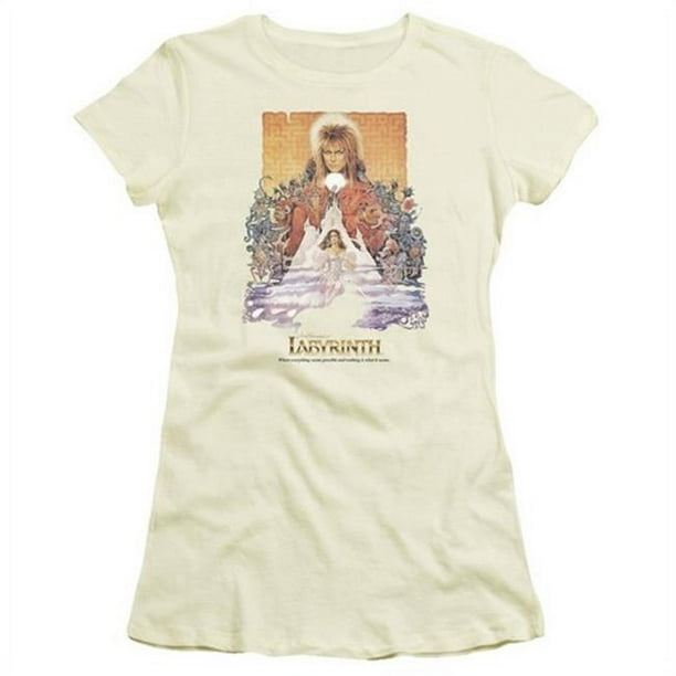 Labyrinth-Movie Affiche à Manches Courtes T-Shirt Transparent Junior&44; Crème - Grande