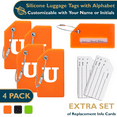 thumbnail image 1 of ComfiTime Luggage, Tags con Alfabeto: Maletas Tags de Silicona Aprobadas por la TSA, Bolsa de Viaje, Equipaje y Mochilas con Cubierta de Privacidad, Presilla de Acero Inoxidable, 1 of 1