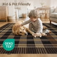 thumbnail image 4 of ODIKA 4'x6' Washable Area Rug Pet Friendly, Non-Shedding Plaid Tartan Checkerboard Design With Bold Striped Frame Buffalo Flowing Dynamic for Bedroom, Reading Nook, 4 of 7