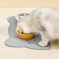 thumbnail image 5 of Cat Food Mat,Dog Food Mat,Pet Mats for Floor Waterproof,Non Spill Non Slip Pet Feeding Mat, Cat Shape Placemats for Cat Dog Water Bowl, for Messy Drinkers To Prevent Spill and Protect Floors, Grey, 5 of 9